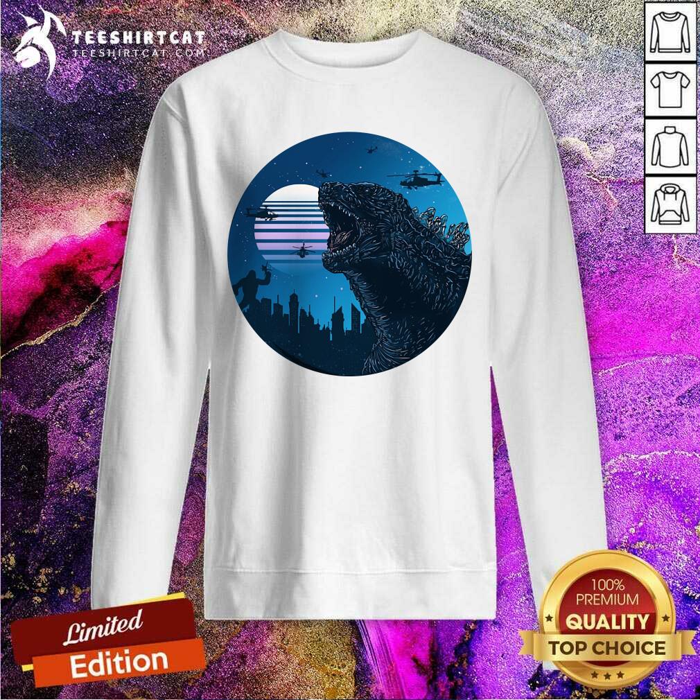 Godzilla Vintage Retro Moon Shirt