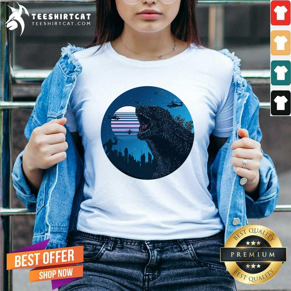 Godzilla Vintage Retro Moon Shirt