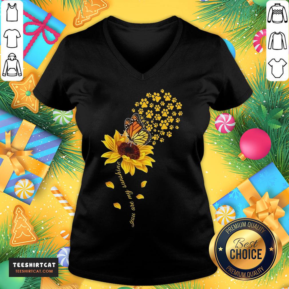 Good Dog Paw Sunflower And Dandelion Butterfly You Are My Sunshine Shirt