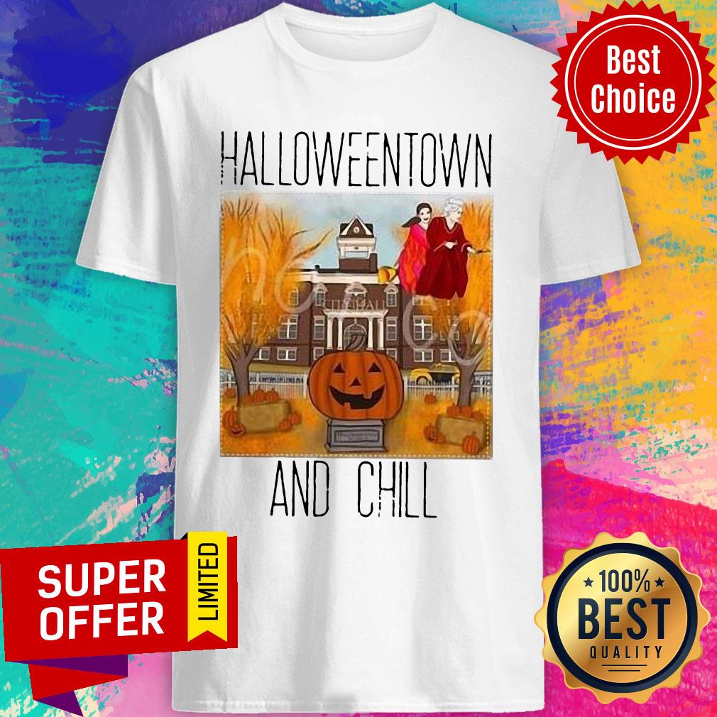 Halloweentwon And Chill Pumpkin Shirt