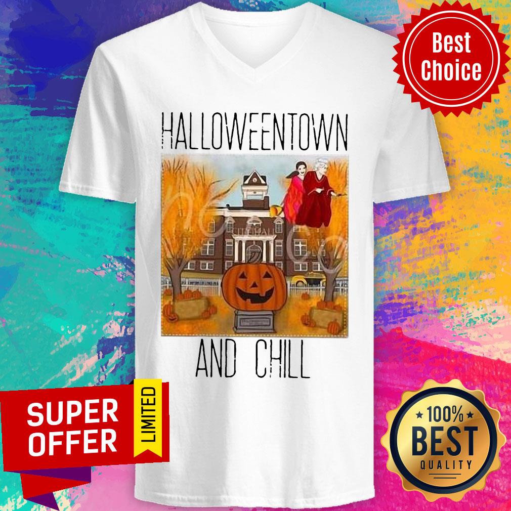 Halloweentwon And Chill Pumpkin Shirt