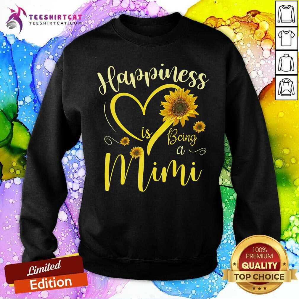 Happiness Is Being A Mimi Sunflower Heart Shirt