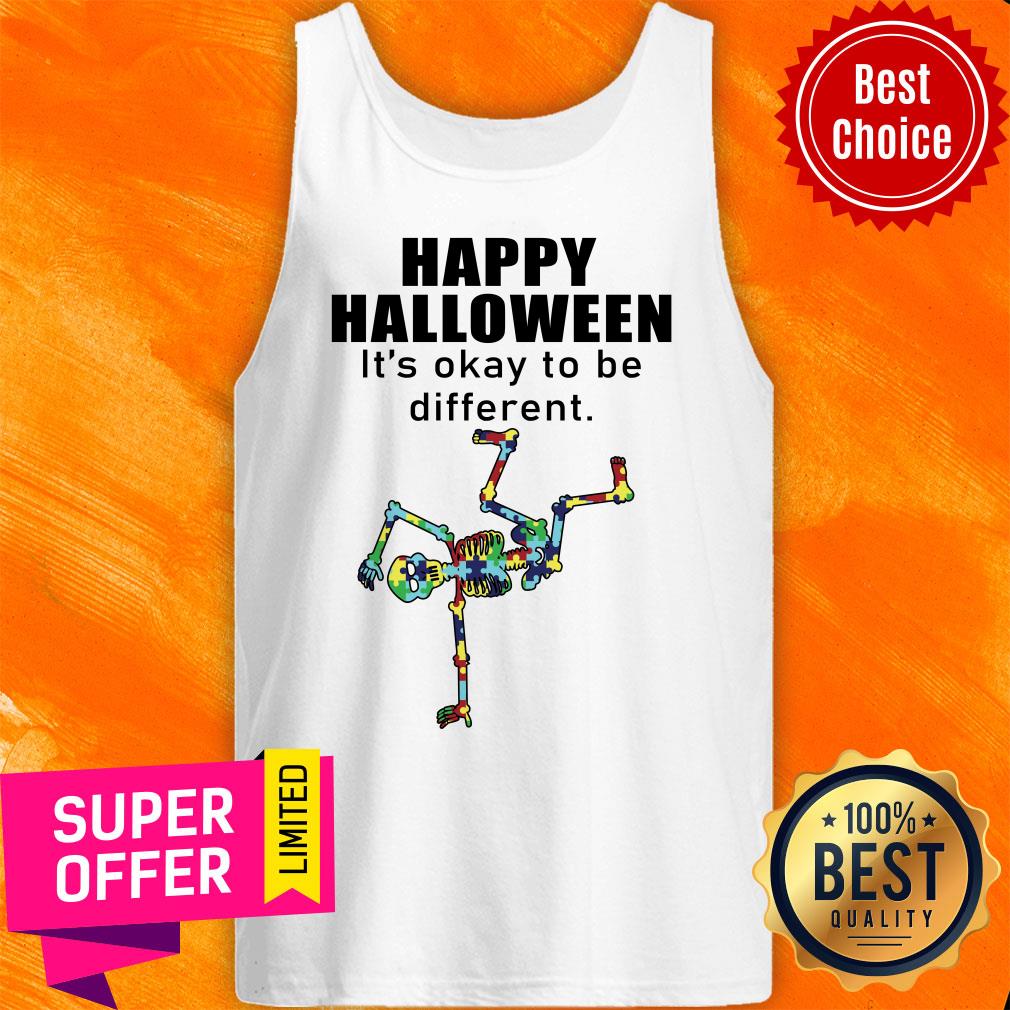Happy Halloween It's Okay To Be Different Skeleton Shirt