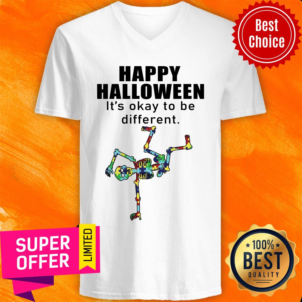 Happy Halloween It's Okay To Be Different Skeleton Shirt