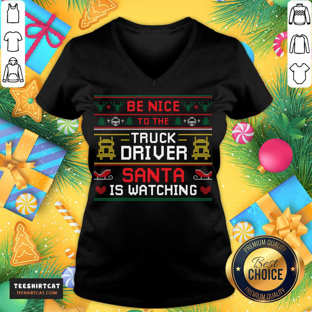 Happy Santa Christmas Ugly Design For The Truck Drivers Ugly Sweater T-Shirt