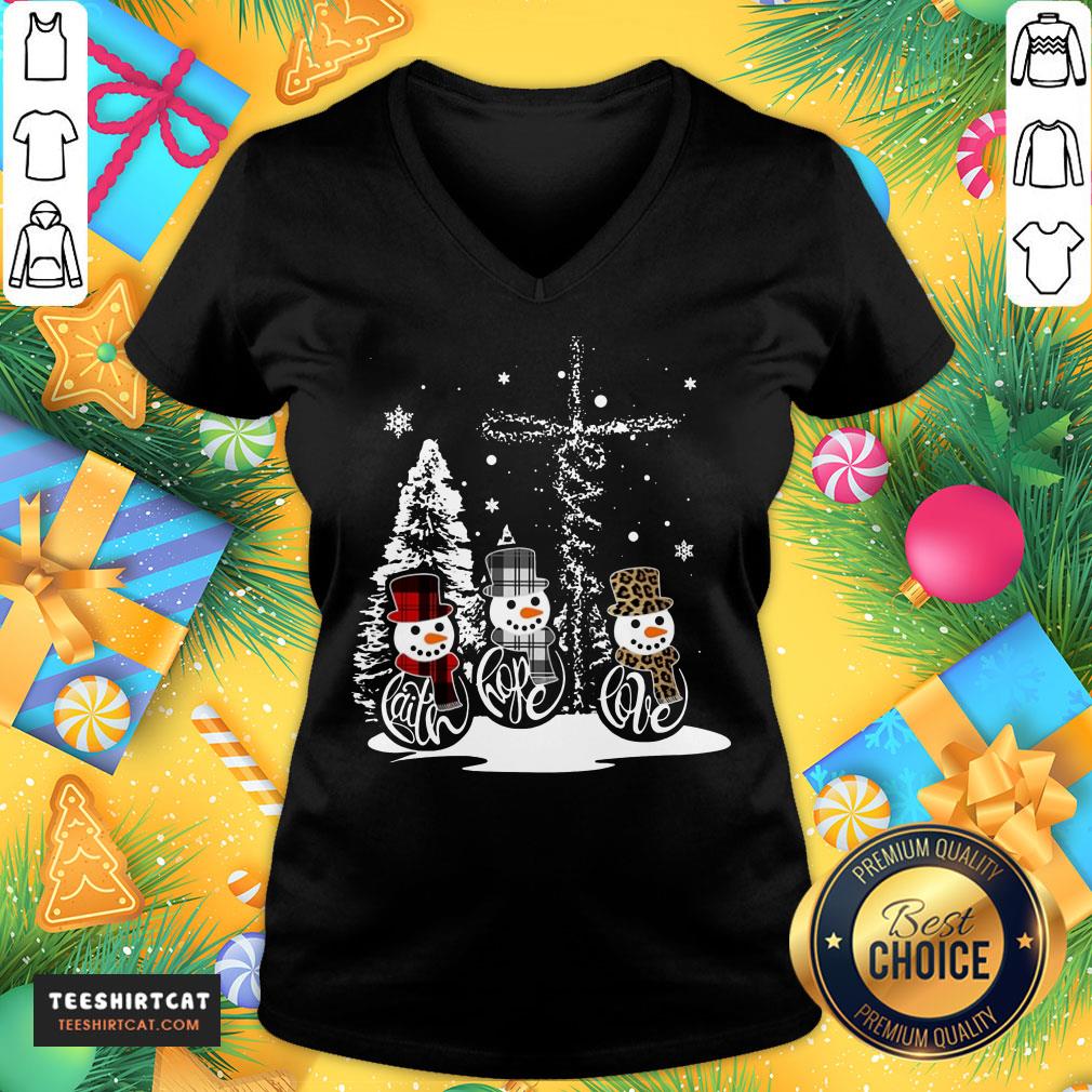 Happy Sowman Faith Hope Love Christmas Shirt