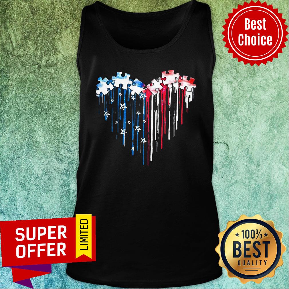 Heart American Flag Jigsaw Puzzles Shirt