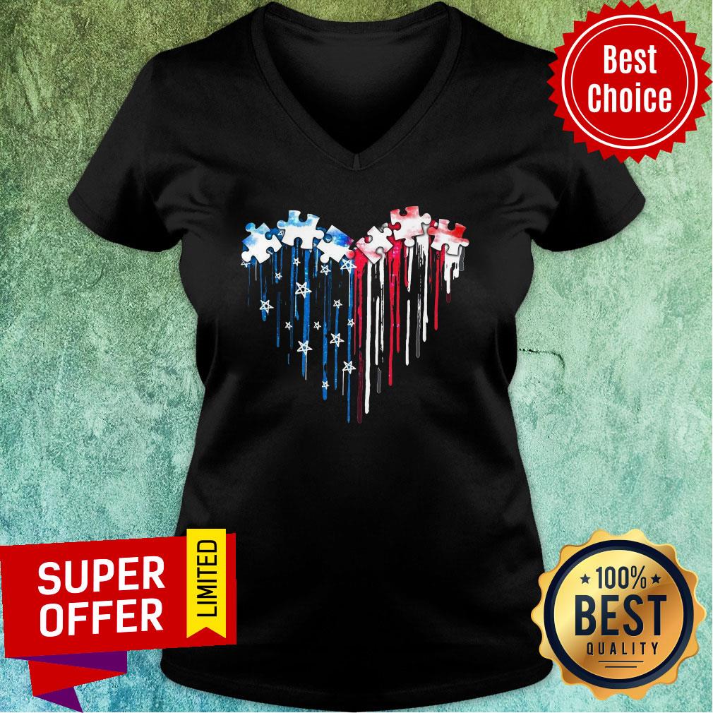 Heart American Flag Jigsaw Puzzles Shirt
