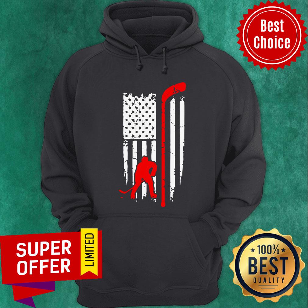 Hockey American Flag Hockey Stick Shirt