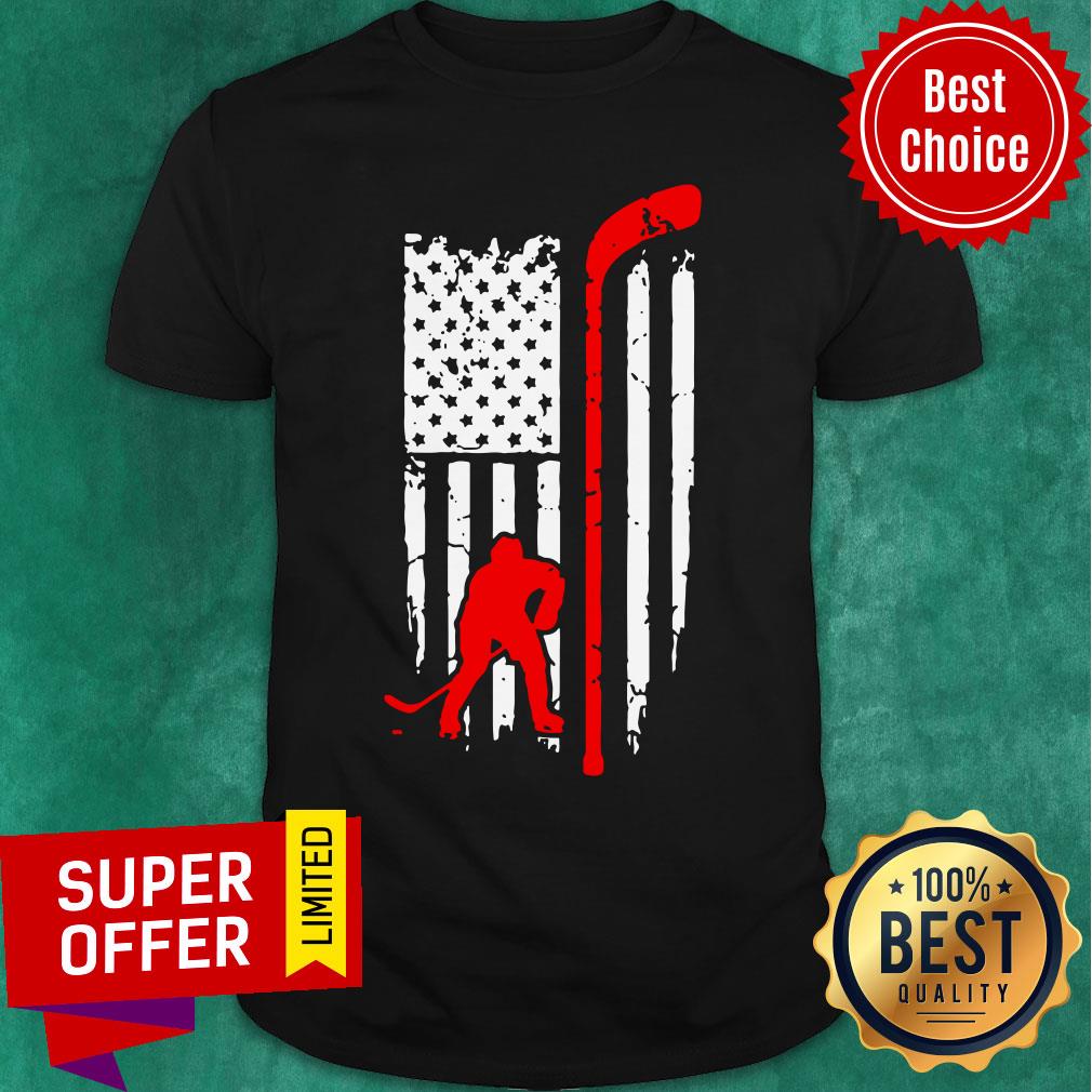 Hockey American Flag Hockey Stick Shirt