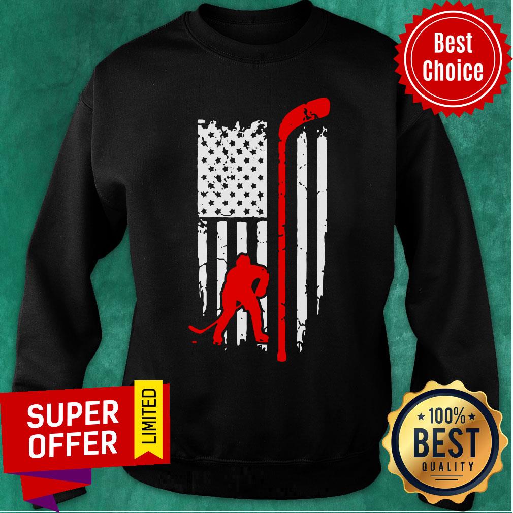 Hockey American Flag Hockey Stick Shirt