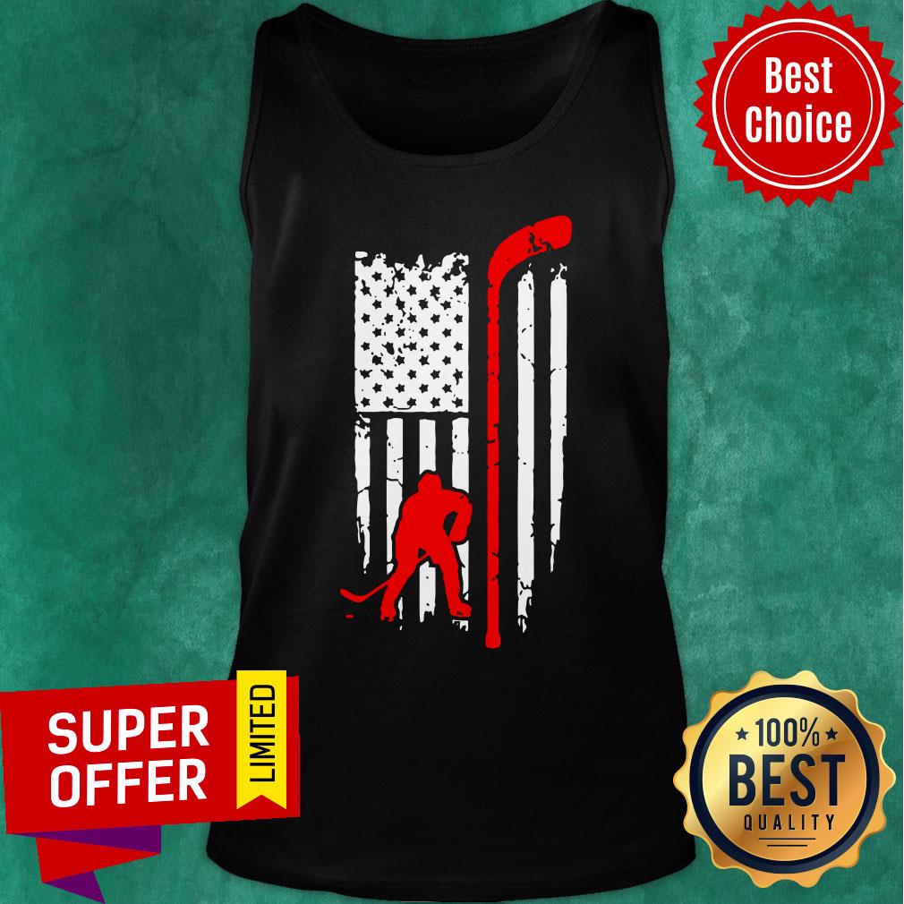 Hockey American Flag Hockey Stick Shirt