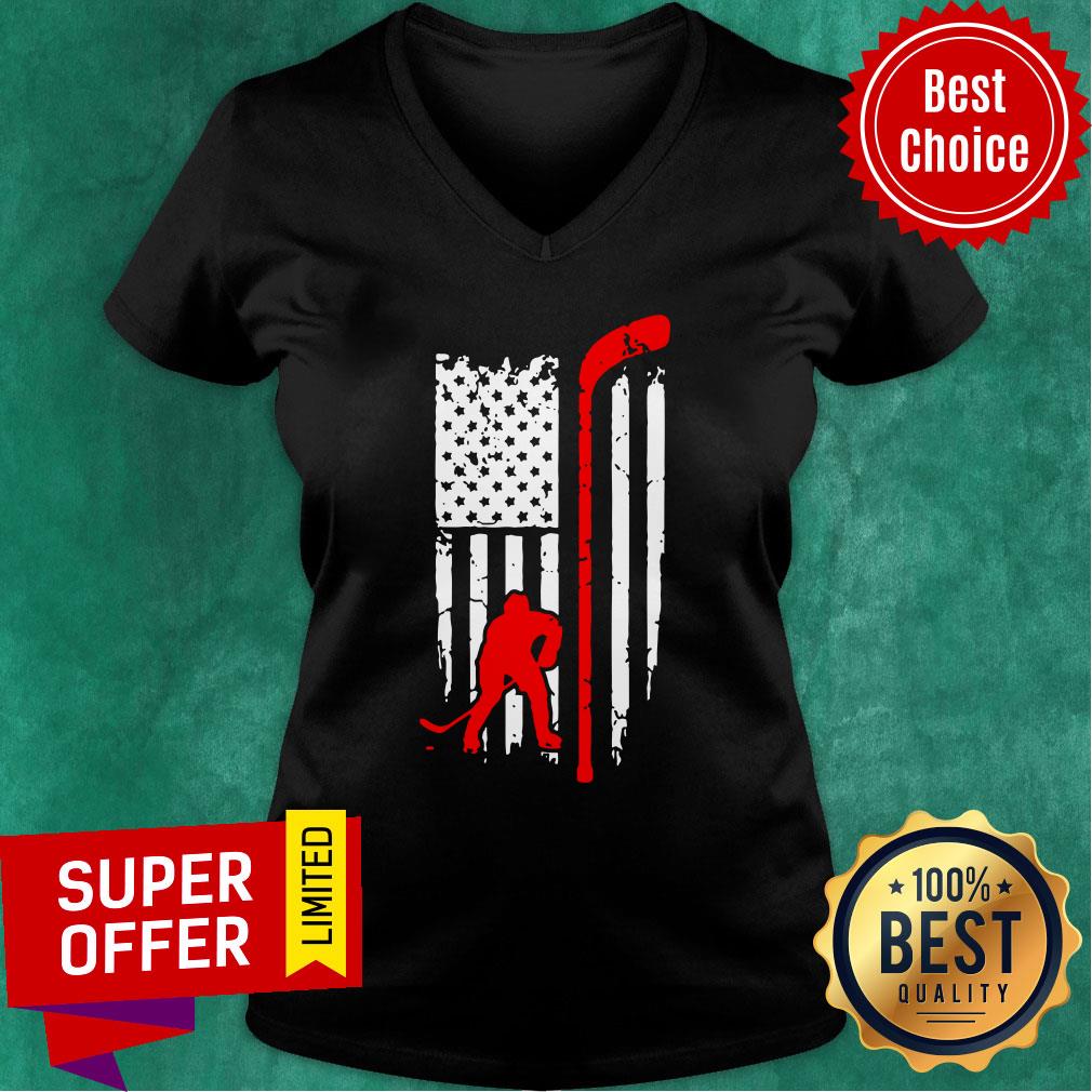 Hockey American Flag Hockey Stick Shirt