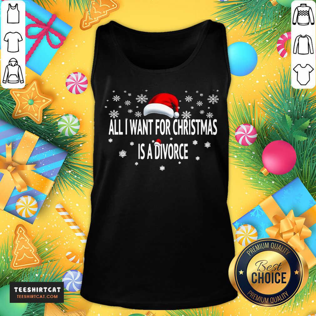 Hot All I Want For Christmas Is A Divorce Hat Santa Xmas Shirt