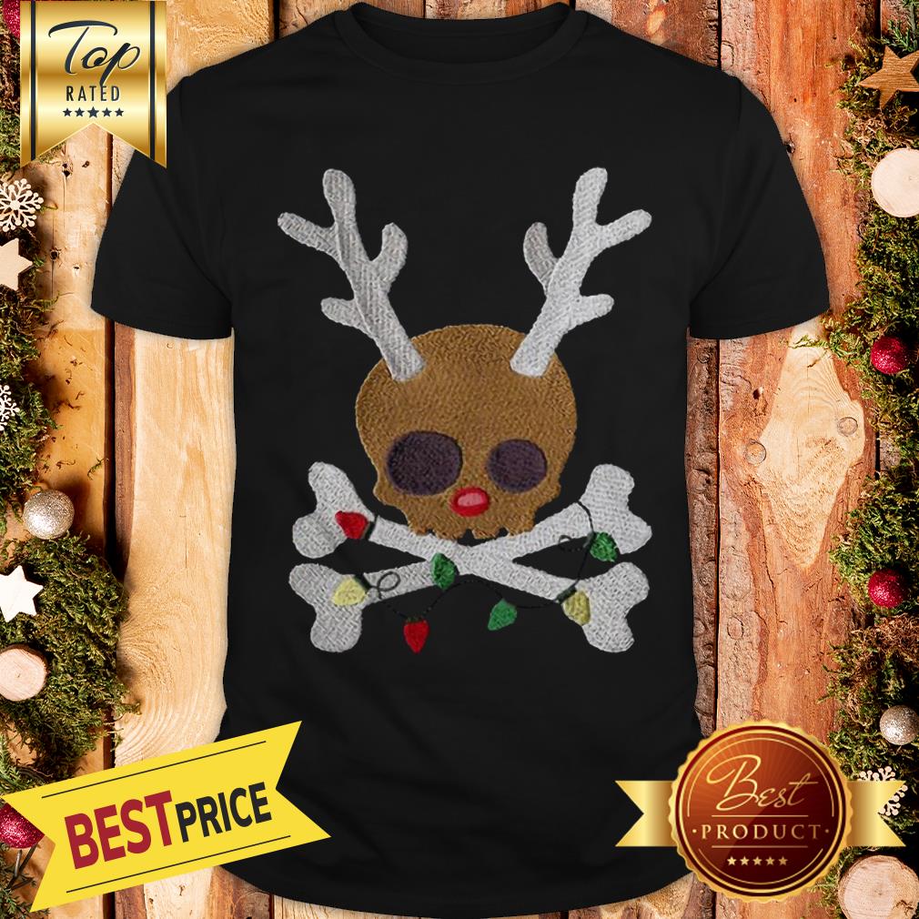 Hot Skull Reindeer Christmas Lights Shirt