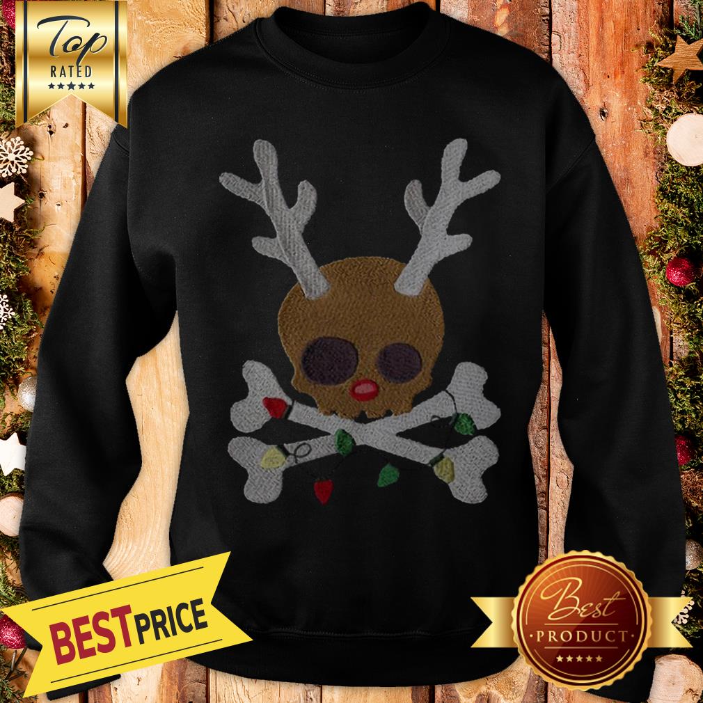 Hot Skull Reindeer Christmas Lights Shirt