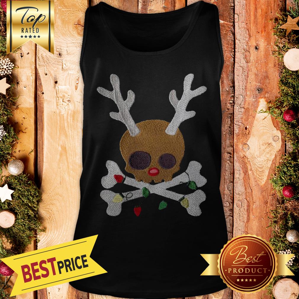 Hot Skull Reindeer Christmas Lights Shirt