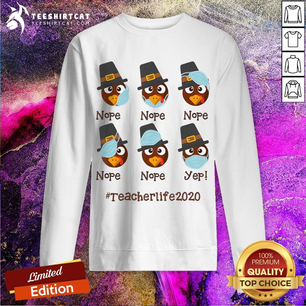 Hot Teacher Life 2020 Turkey Wearing Mask Wrong Thanksgiving Shirt