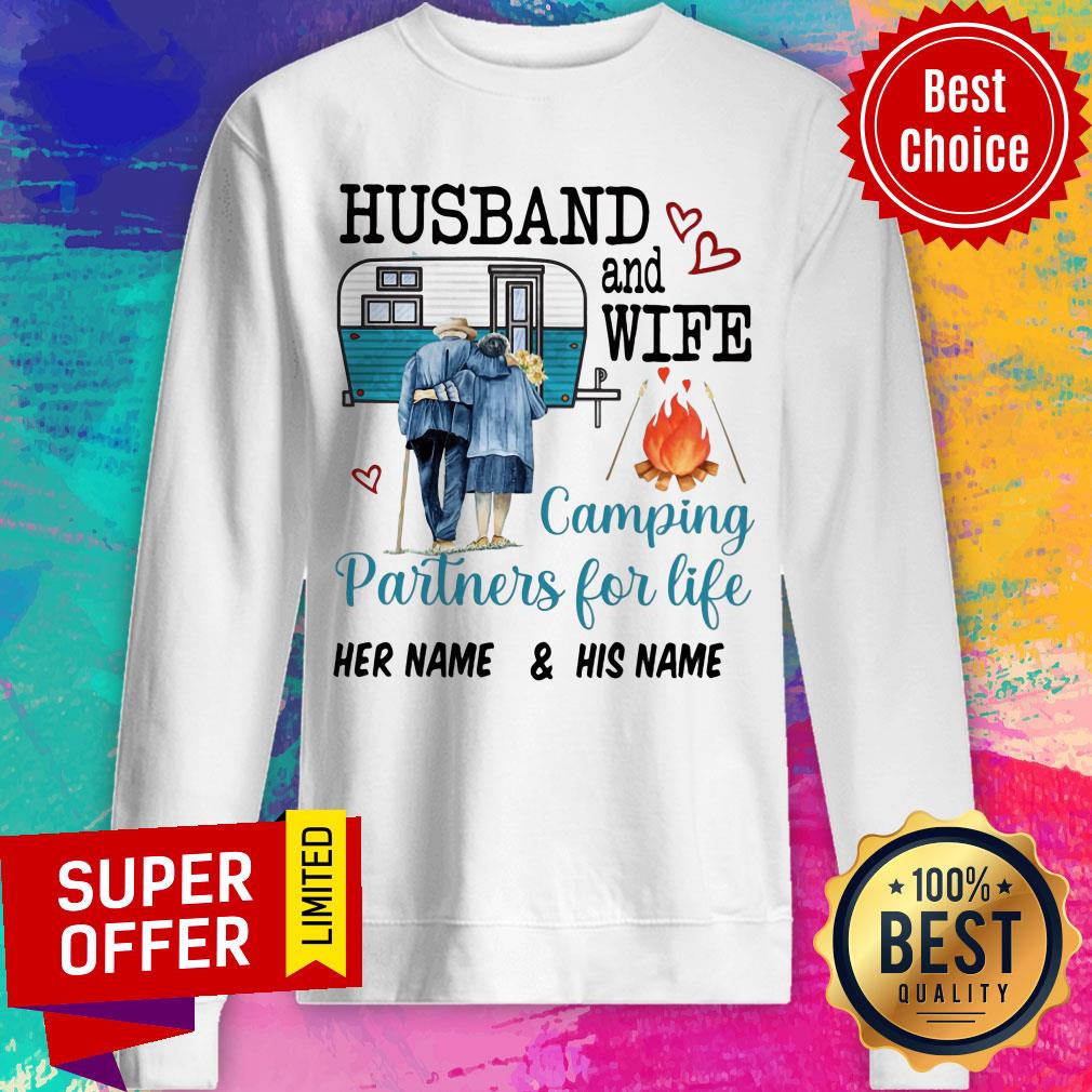 Husband And Wife Camping Partners For Life Her Name His Name Shirt
