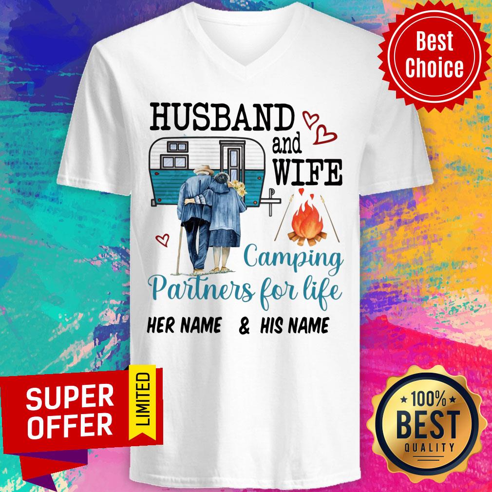 Husband And Wife Camping Partners For Life Her Name His Name Shirt