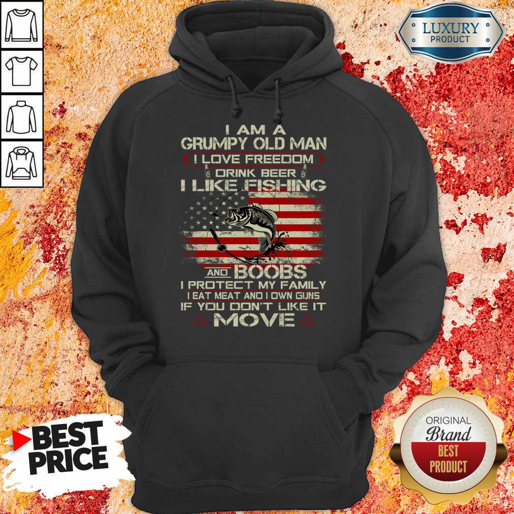 I Am A Grumpy Old Man I Love Freedom Drink Beer I Like Fishing Shirt