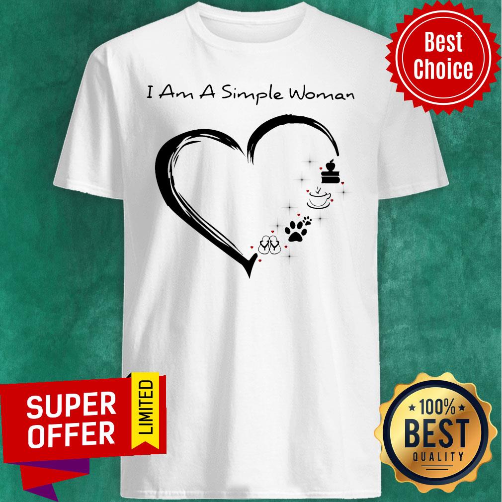 I Am A Simple Woman Cake Dog Paw And Flip Flop Shirt