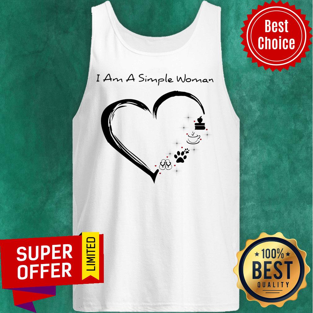 I Am A Simple Woman Cake Dog Paw And Flip Flop Shirt