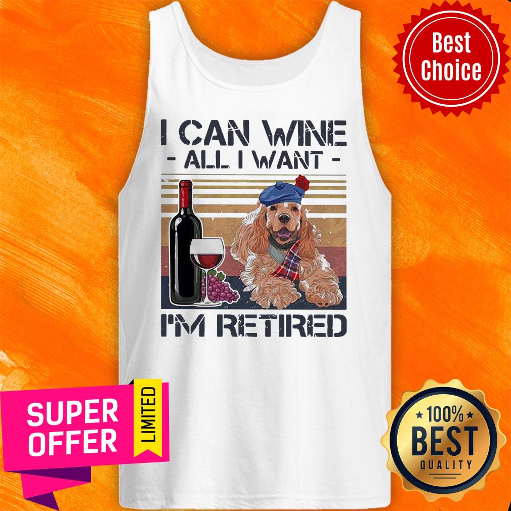 I Can Wine All I Want I'm Retired Poodle Dog Vintage Retro Footprint Shirt
