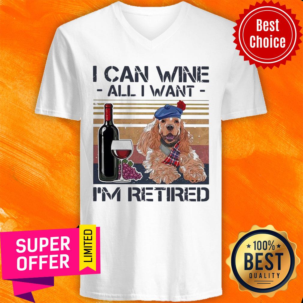 I Can Wine All I Want I'm Retired Poodle Dog Vintage Retro Footprint Shirt