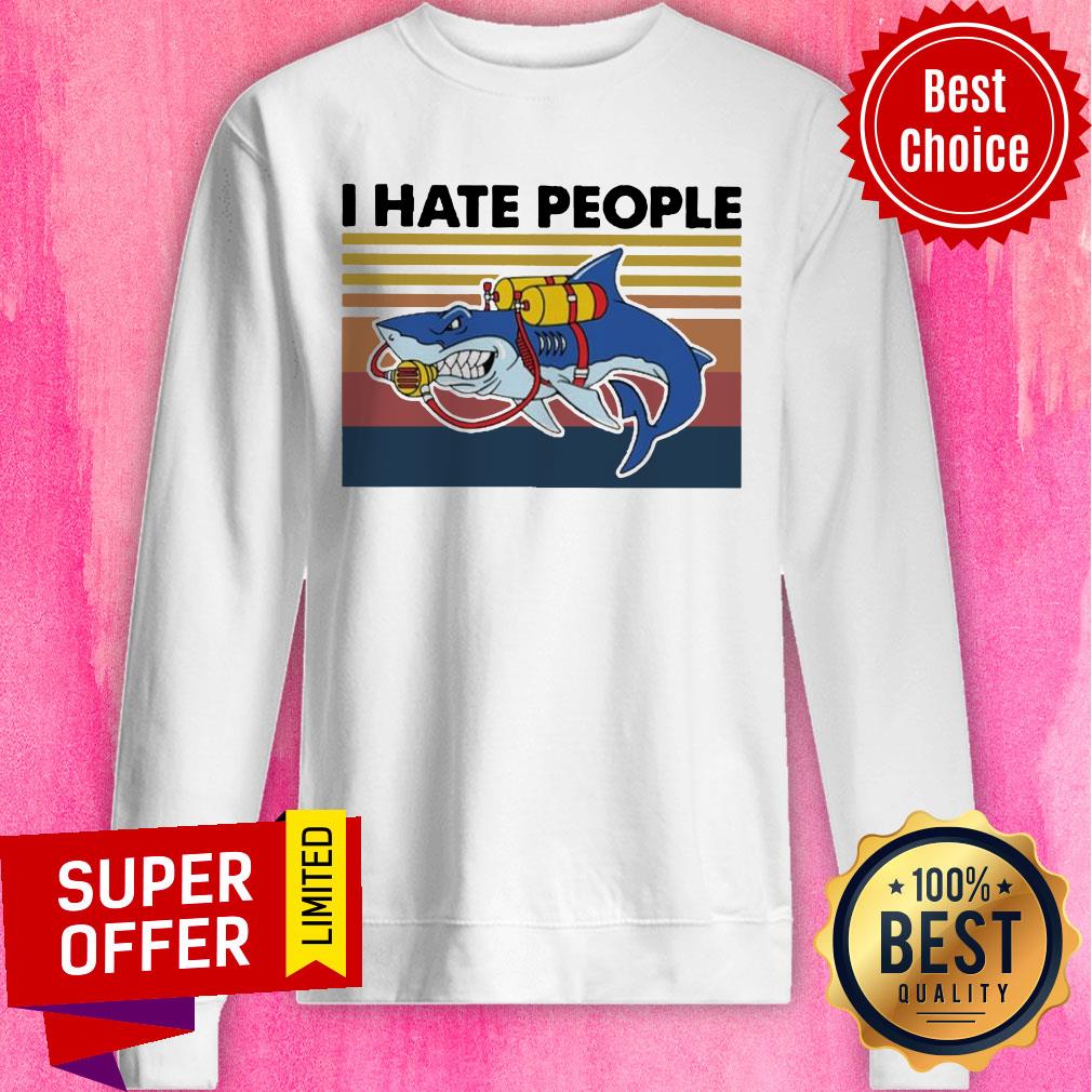 I Hate People Shark Diving Vintage Shirt