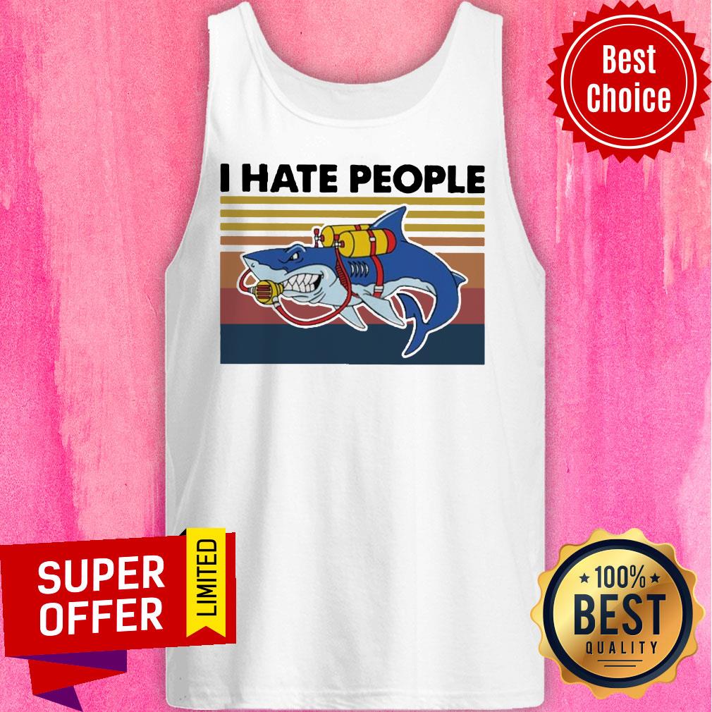 I Hate People Shark Diving Vintage Shirt