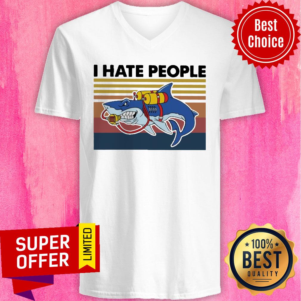 I Hate People Shark Diving Vintage Shirt