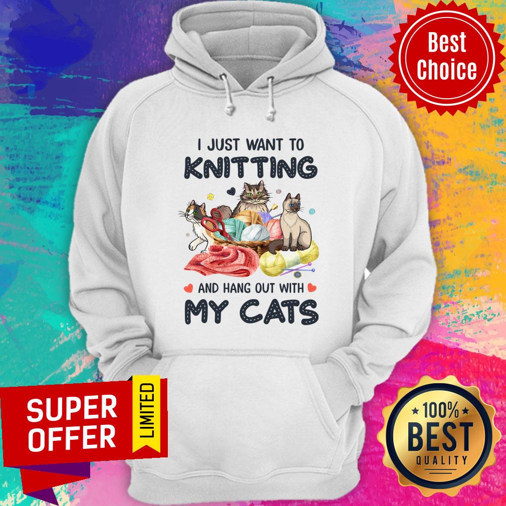 I Just Want To Knitting And Hang Out With My Cats Shirt
