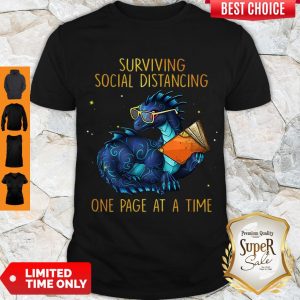 Nice Dragon Book Surviving Social Distancing One Page At A Time Shirt