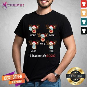 Good Christmas Teacher Life 2020 Reindeer Wearing Mask Shirt