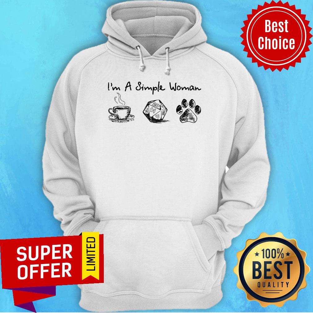 I'm A Simple Woman Coffee Dungeons Dragons And Dog Paw Shirt