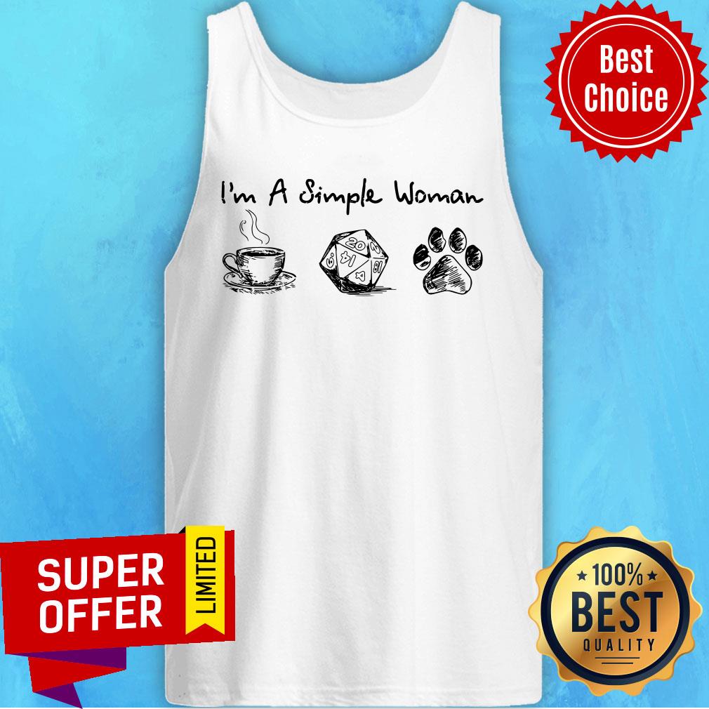 I'm A Simple Woman Coffee Dungeons Dragons And Dog Paw Shirt