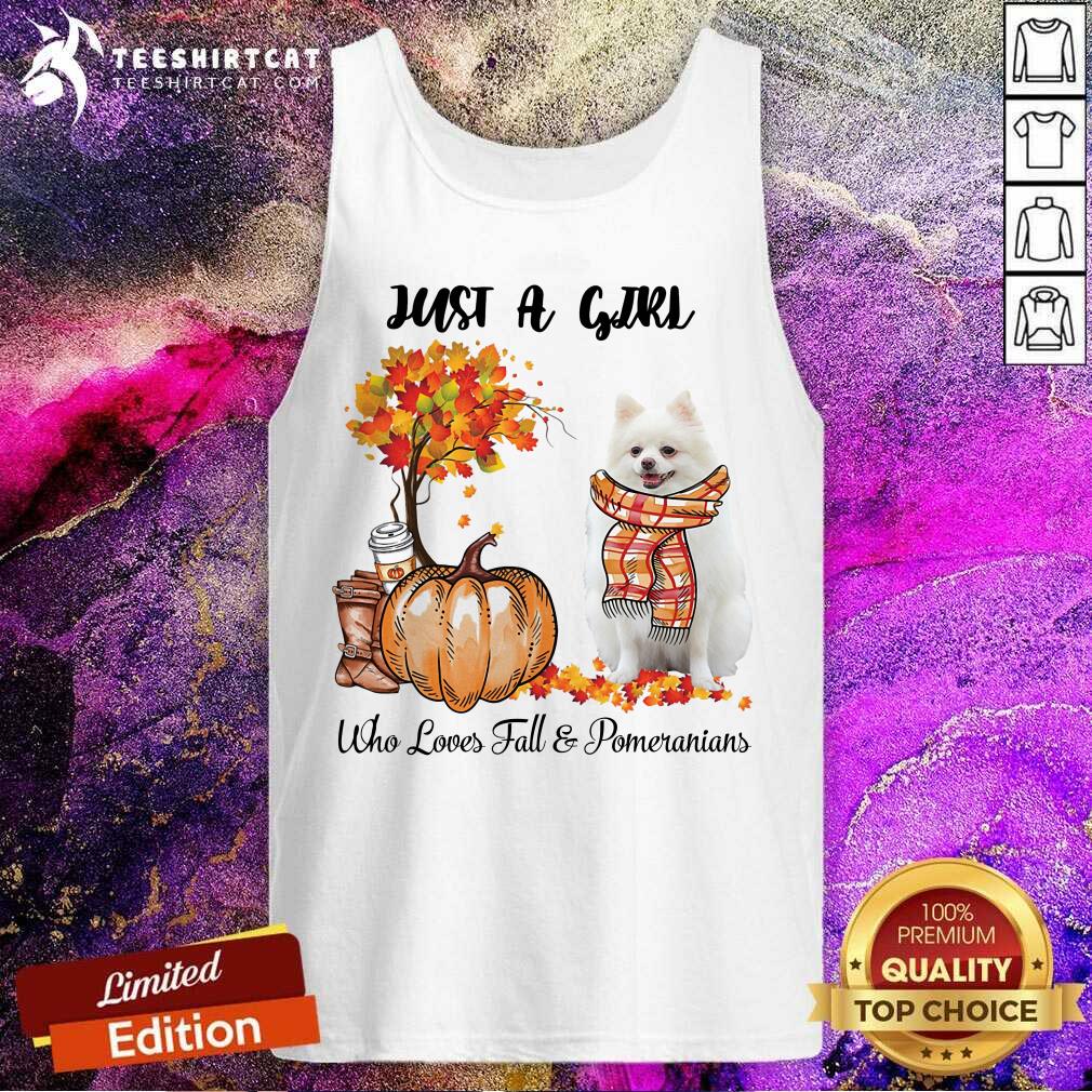 Just A Girl Who Loves Fall And Pomeranians Halloween Shirt