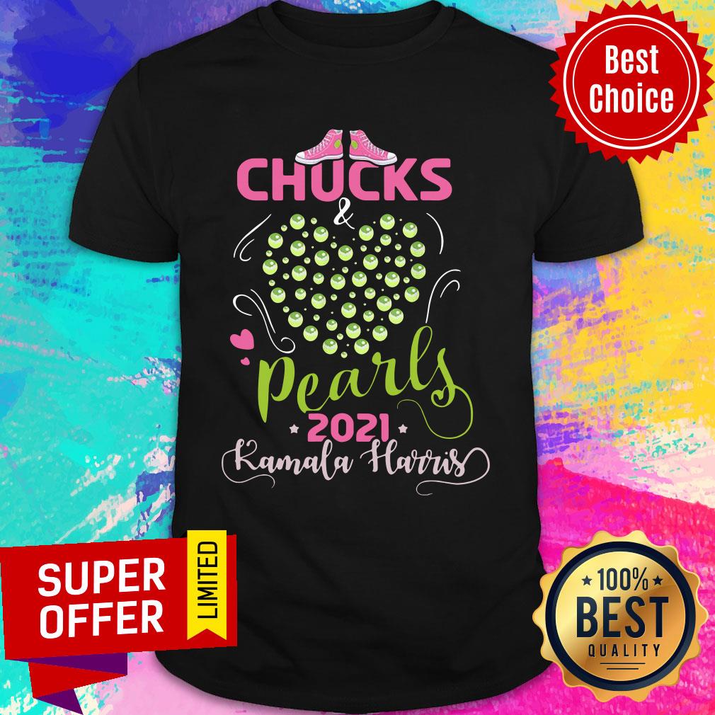 Kamala Harris Chucks And Pearls 2021 Biden Harris President 46th For Us Shirt