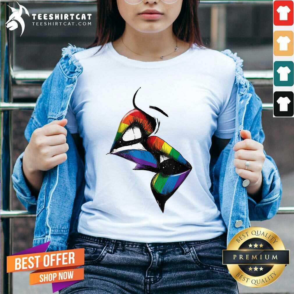 Lesbian Lips Kissing LGBT Shirt