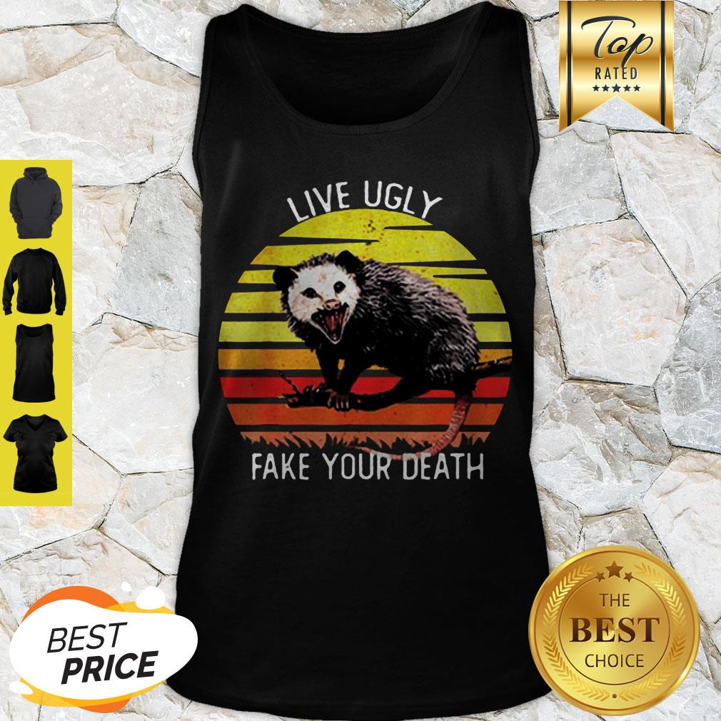 Live Ugly Fake Your Death Opossum Sunset Shirt