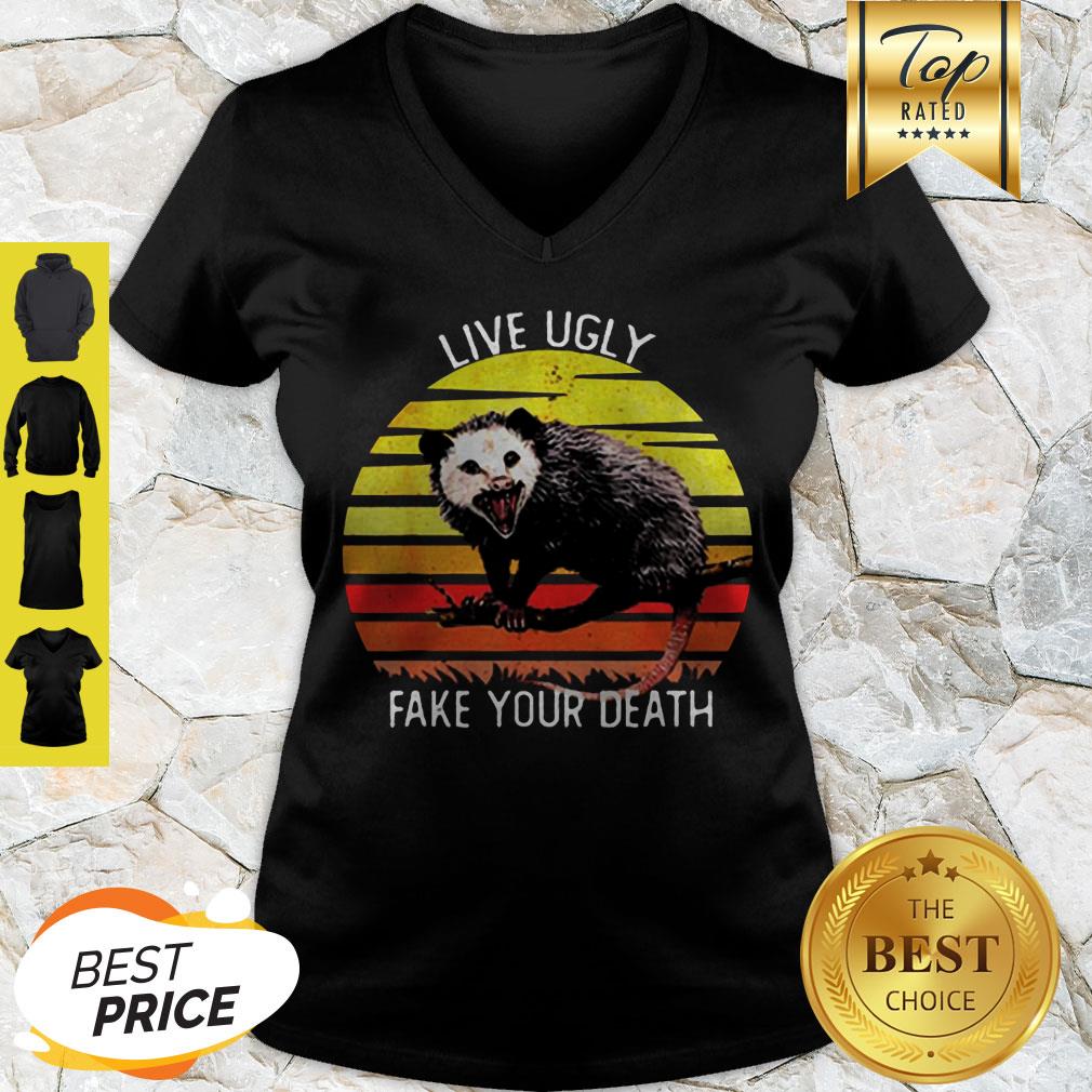 Live Ugly Fake Your Death Opossum Sunset Shirt