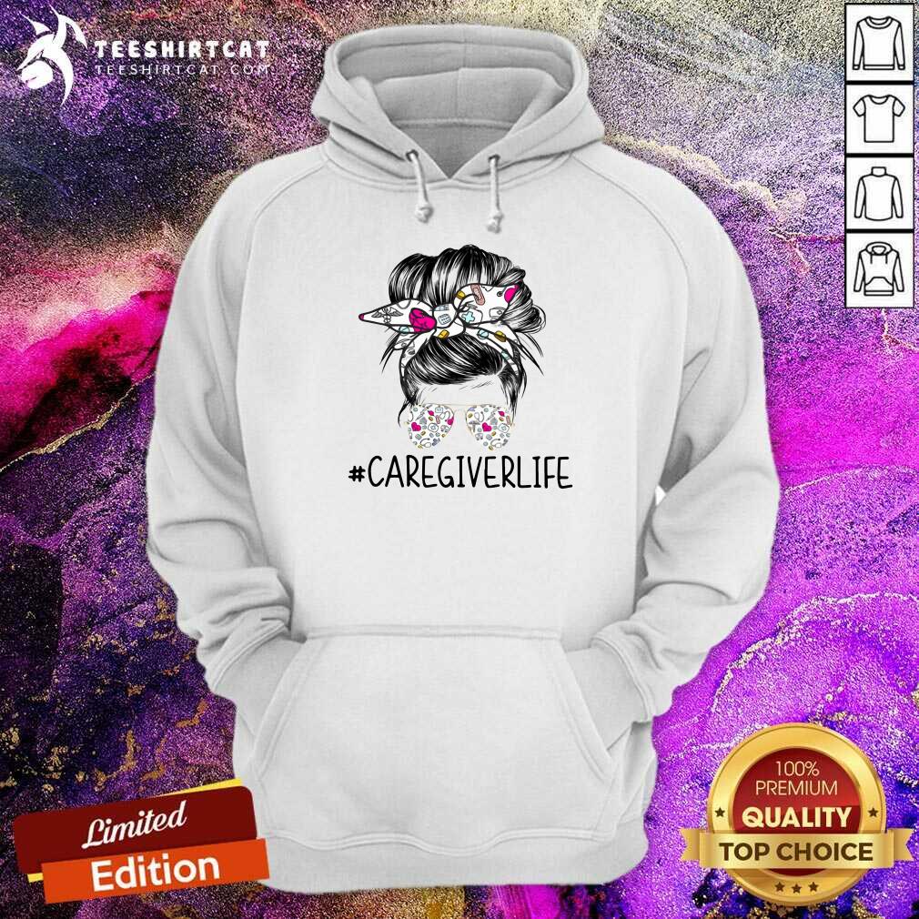 Lovely Bun Hair Sunglasses Headband Caregiver Life Shirt