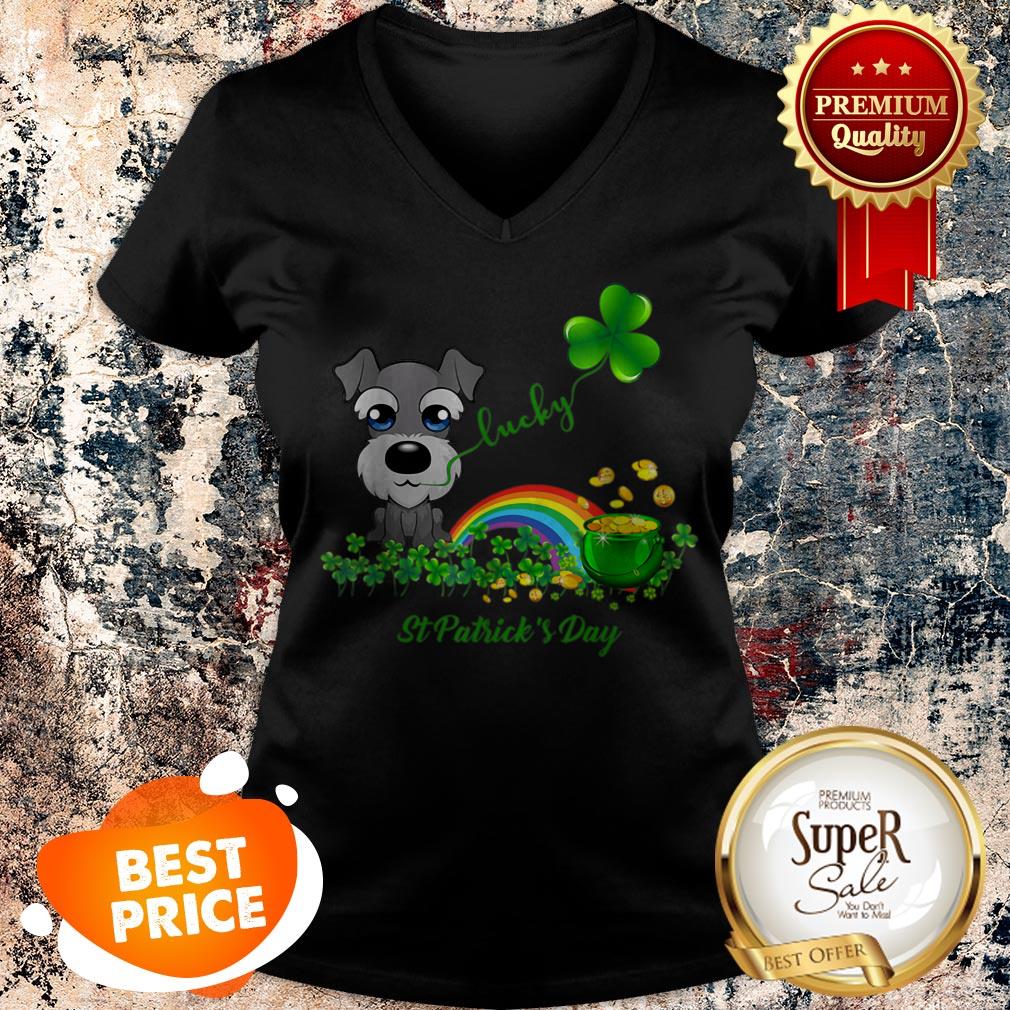 Lucky Saint Schnauzer Dog Shamrock St Patrick Day Shirt