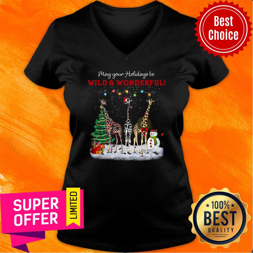 may-your-holidays-be-giraffe-wild-and-wonderful-gift-for-giraffe-lover-christmas-v-neck.jpg