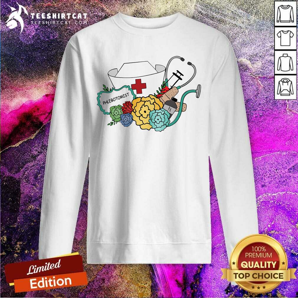 Medical Stethoscope And Flowers Phlebotomist Shirt