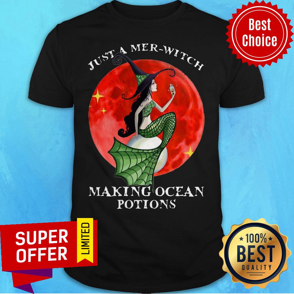 Mermaid Just A Mer Witch Making Ocean Potions Halloween Shirt
