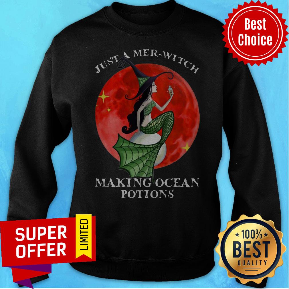 Mermaid Just A Mer Witch Making Ocean Potions Halloween Shirt