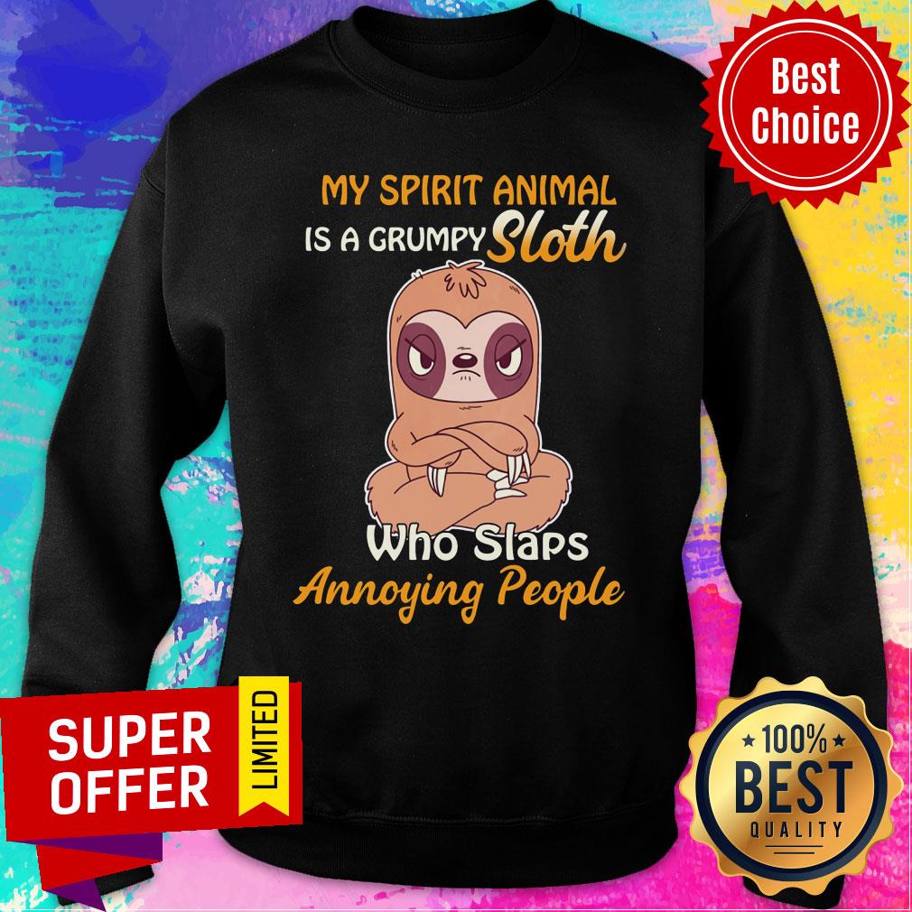 My Spirit Animal Is A Grumpy Sloth Angry Who Slaps Annoying People Shirt