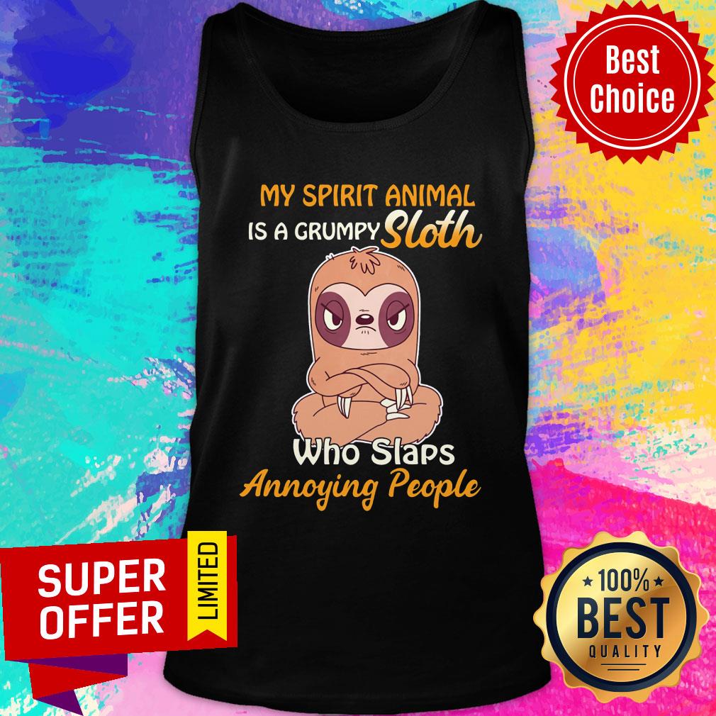 My Spirit Animal Is A Grumpy Sloth Angry Who Slaps Annoying People Shirt